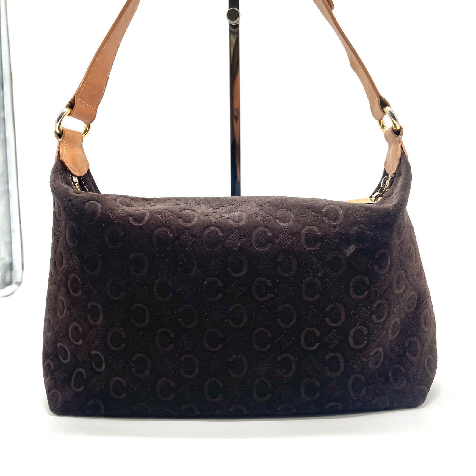 CELINE セリーヌ ワンショルダーバッグ 肩掛け Cマカダム スエード