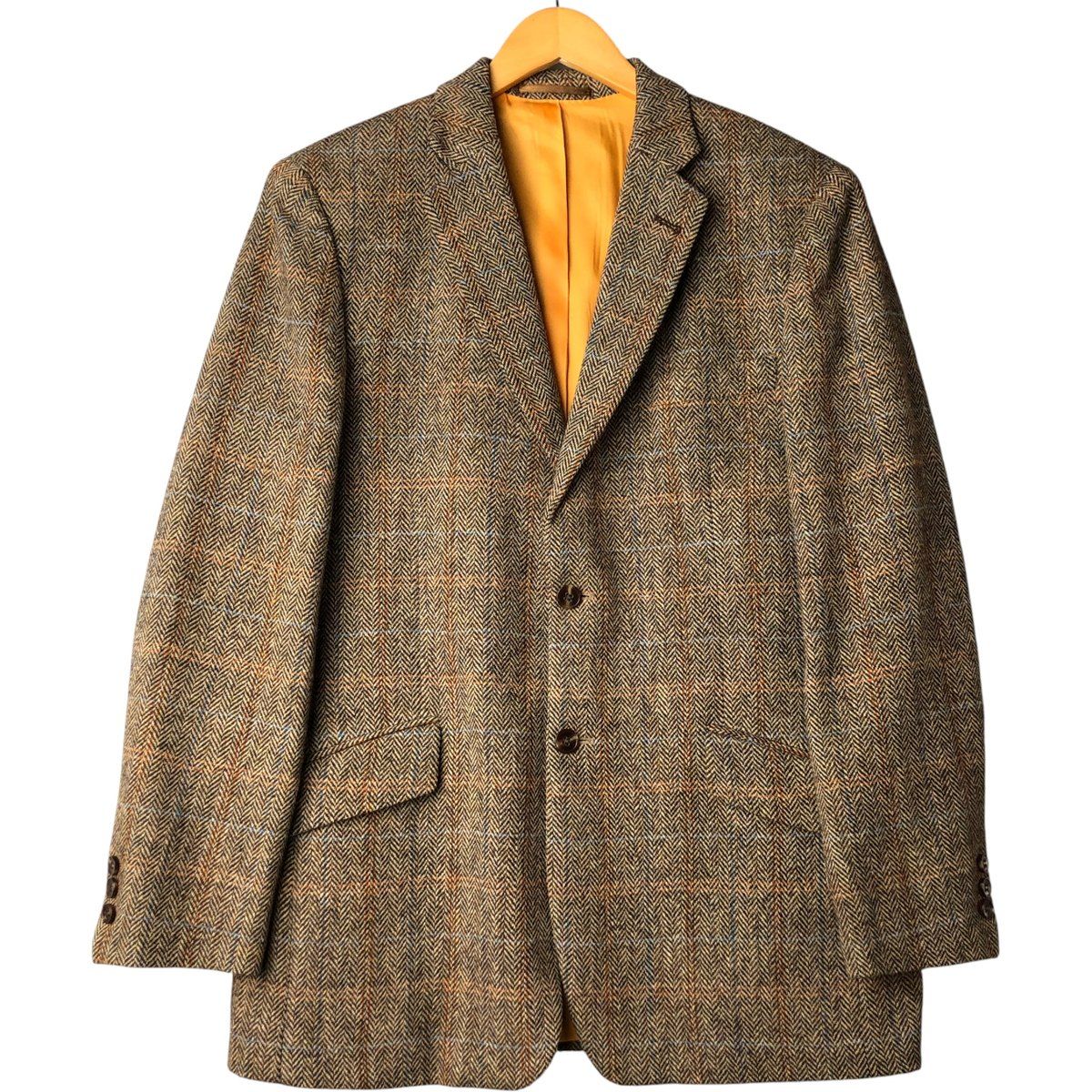 古着 ハリスツイード Harris Tweed チェック柄 ヘリンボーン ウール