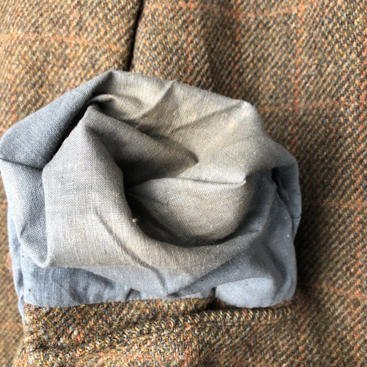 古着 ハリスツイード Harris Tweed チェック柄 ウールテーラード 
