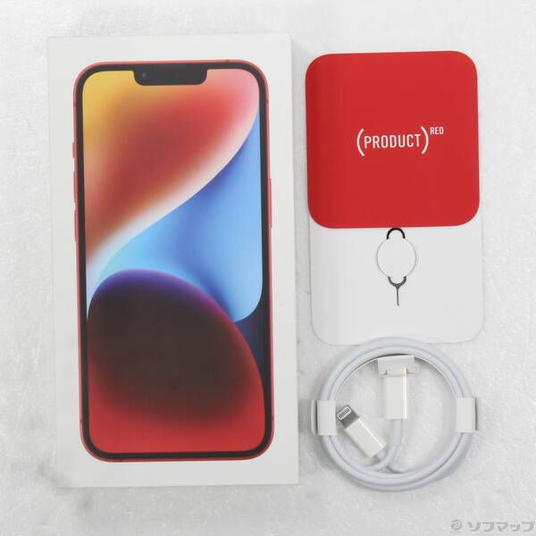 中古品〕 iPhone14 128GB プロダクトレッド MPV93J／A SIMフリー【368