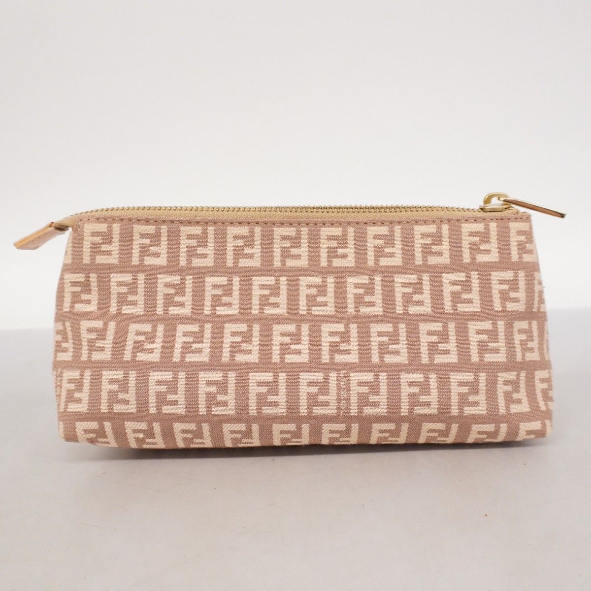 【美品】FENDI ズッカ柄 ズッキーノ ポーチ キャンバス レディース FENDI ズッキーノ ミニバニティポーチ アクセサリーポーチ キャンバス