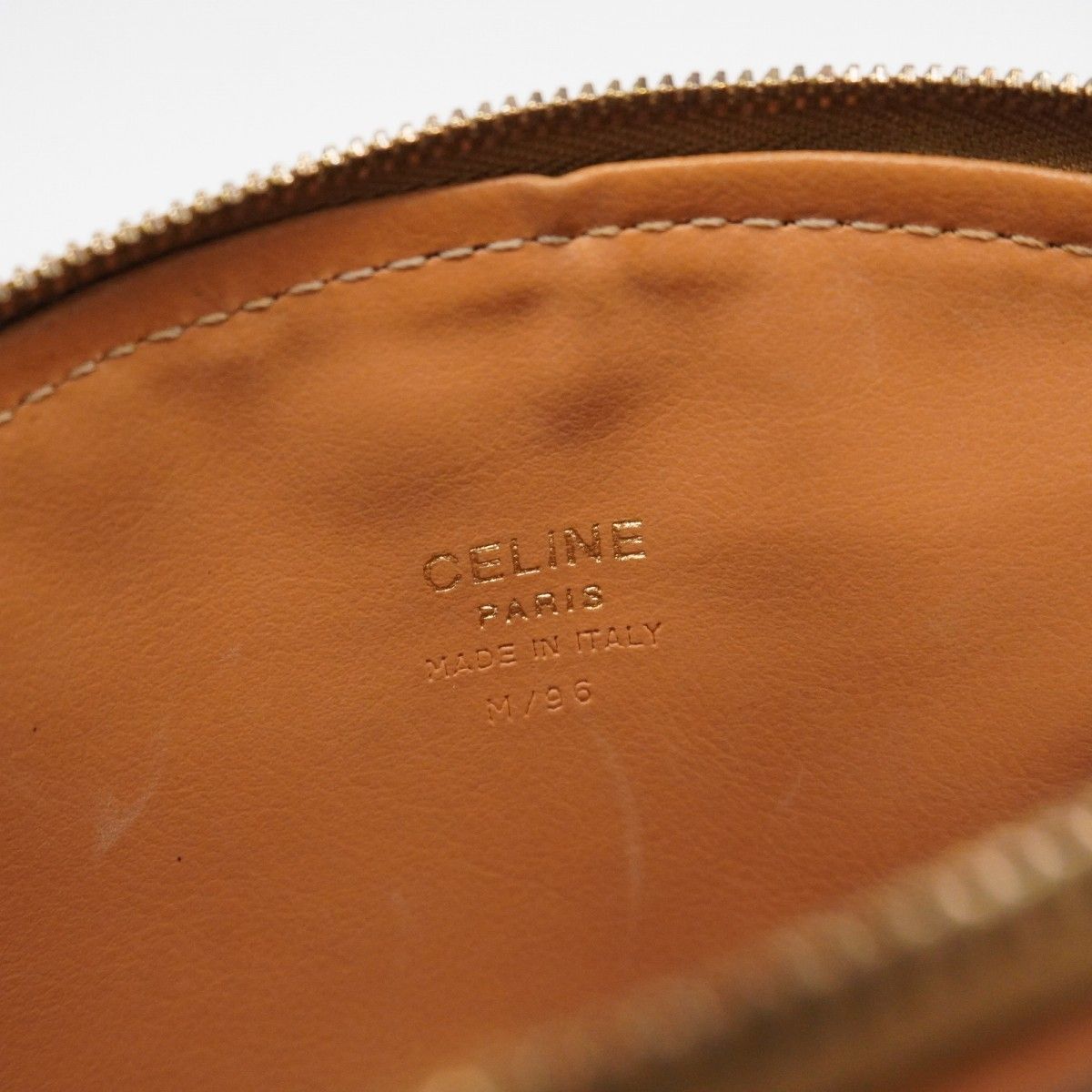 【CELINE】アクセサリーポーチ　マカダム柄　ゴールド金具　ベージュ　PVC 5oc2922-r】セリーヌ ポーチ マカダム PVC ベージュ ゴールド金具