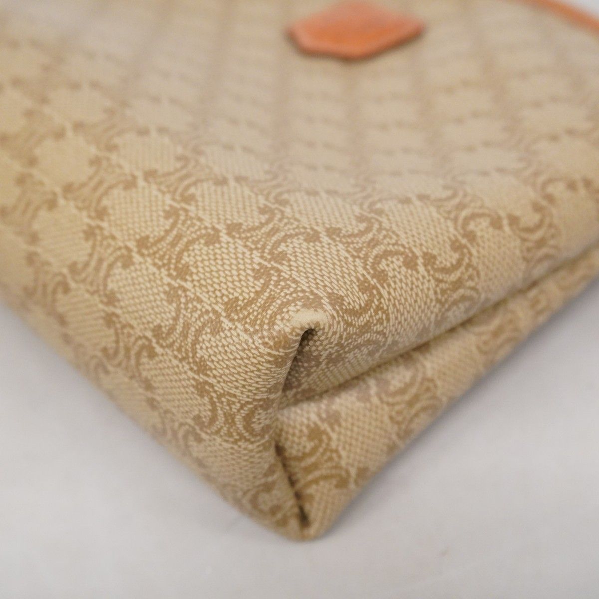 【CELINE】アクセサリーポーチ　マカダム柄　ゴールド金具　ベージュ　PVC 5oc2922-r】セリーヌ ポーチ マカダム PVC ベージュ ゴールド金具