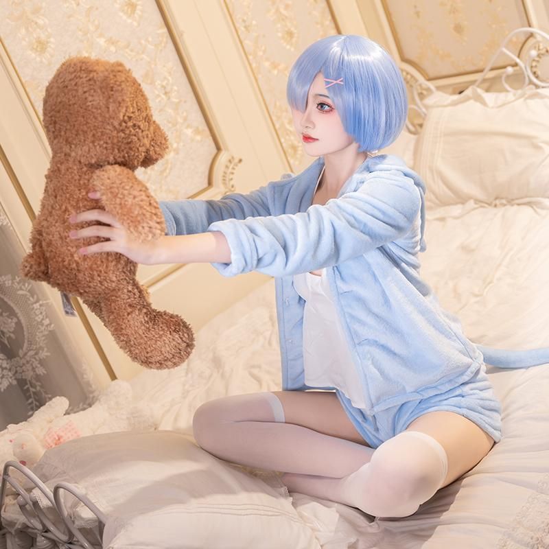Re ゼロ レム＆ラム 猫耳パジャマ コスプレ衣装 フルセット meilu 51210