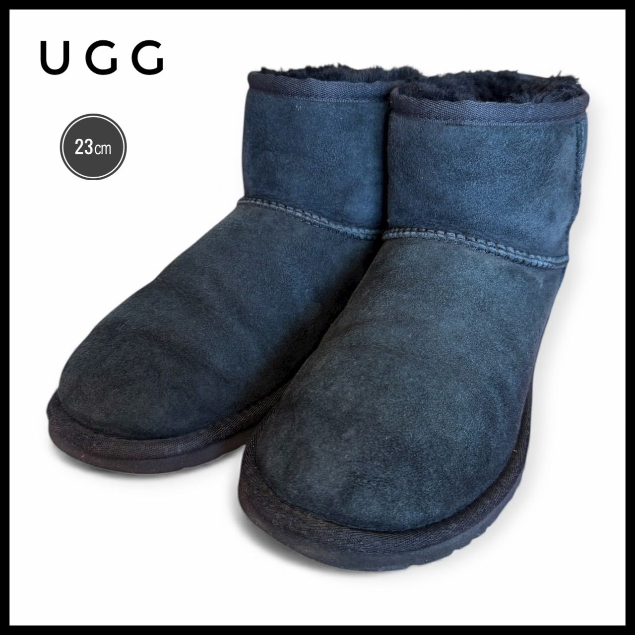 UGG アグ ムートンブーツ ショートブーツ 23cm ブラック レディース