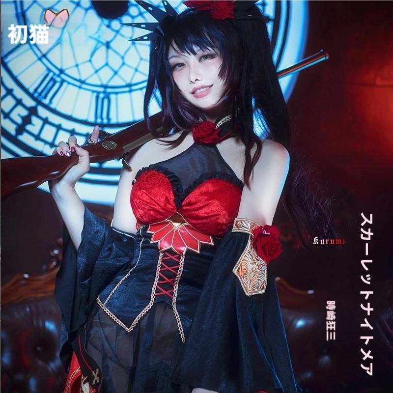 ♥ 初獣猫 デート?ア?ライブ 時崎狂三 コスプレ衣装 猩紅夢魘 meilu 51209