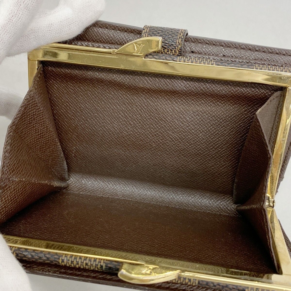 美品. ルイヴィトン ポルトモネ ビエ ヴィエノワ ダミエ エベヌ がま口 財布 5od3076】ルイヴィトン 財布 ダミエ ポルトモネビエヴィエノワ N61664