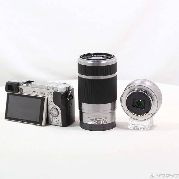 中古品〕 α6000 ダブルズームレンズキット シルバー ILCE-6000Y【348
