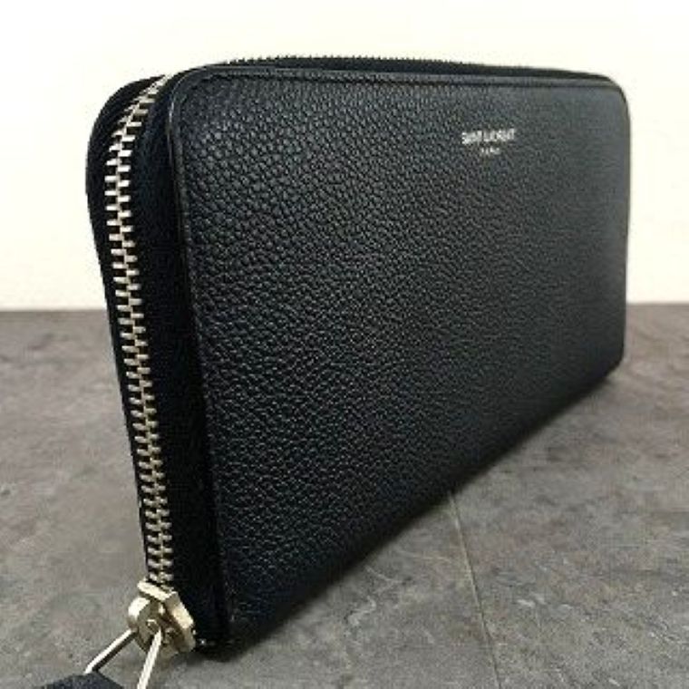 YVES SAINT LAURENT ジップウォレット ネイビー YSL 599 送料込み！ 極美品 YVES SAINT LAURENT ジップウォレット ネイビー YSL
