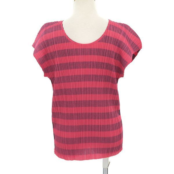 美品　プリーツプリーズ　トップス 極美品☆プリーツプリーズ イッセイミヤケ PP01-JK771 ゼブラデザイン