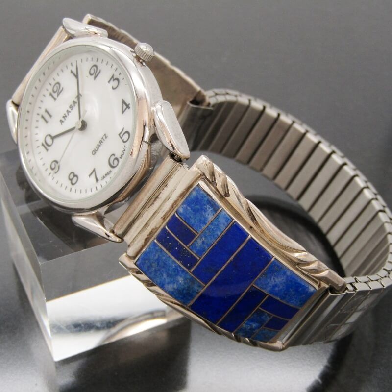 Navajo JJ作 ナバホ族 ウォッチブレス ラピスラズリ インレイ 腕時計