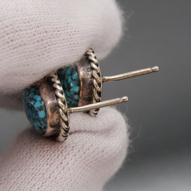 美品 Robin Tsosie ナバホ族 ピアス キングマン ターコイズ RT