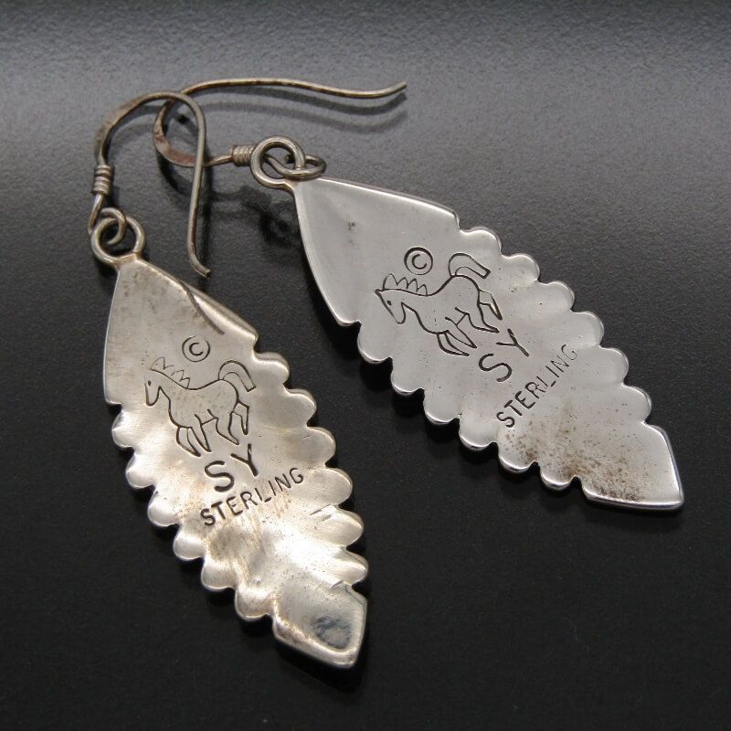 美品 Steve Yellowhorse ナバホ族 ピアス リーフ SY スティーブ