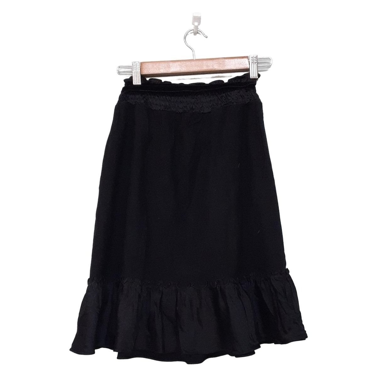 BURBERRY バーバリー 38スカート プリーツ ベルト ブラック ミニ 黒