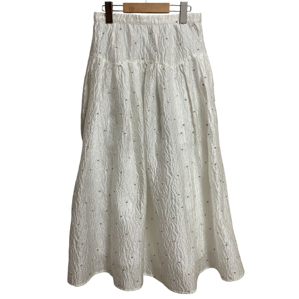 Arpege story ラメドットラメドット刺繍スカート　ホワイト Mサイズ 新品同様 24SS Arpege story アルページュストーリー ラメドット刺繍