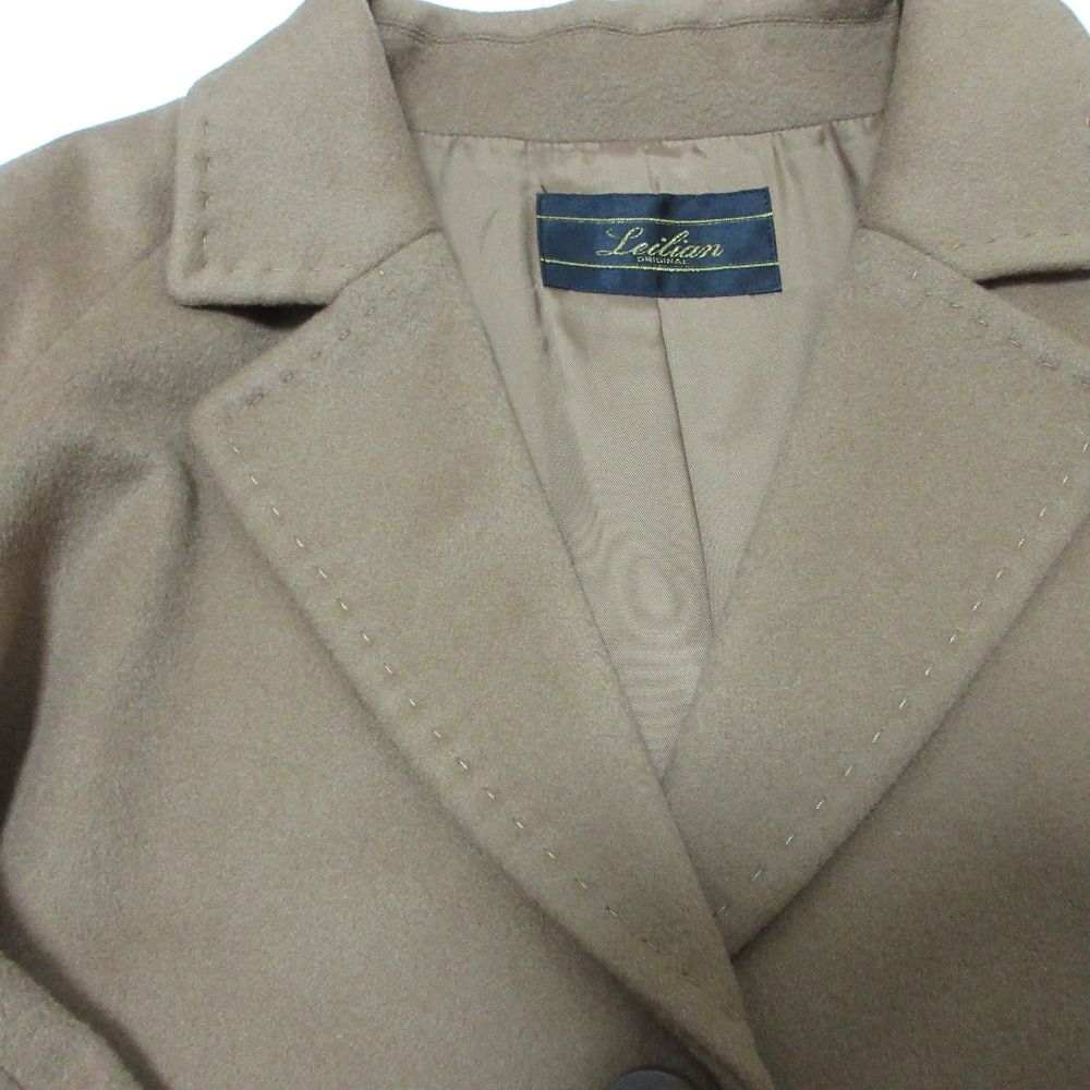 Leilian レリアン カシミヤ100％ テーラードカラー ミドルコート