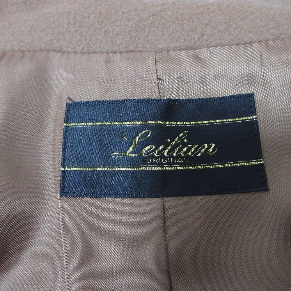 Leilian レリアン カシミヤ100％ テーラードカラー ミドルコート