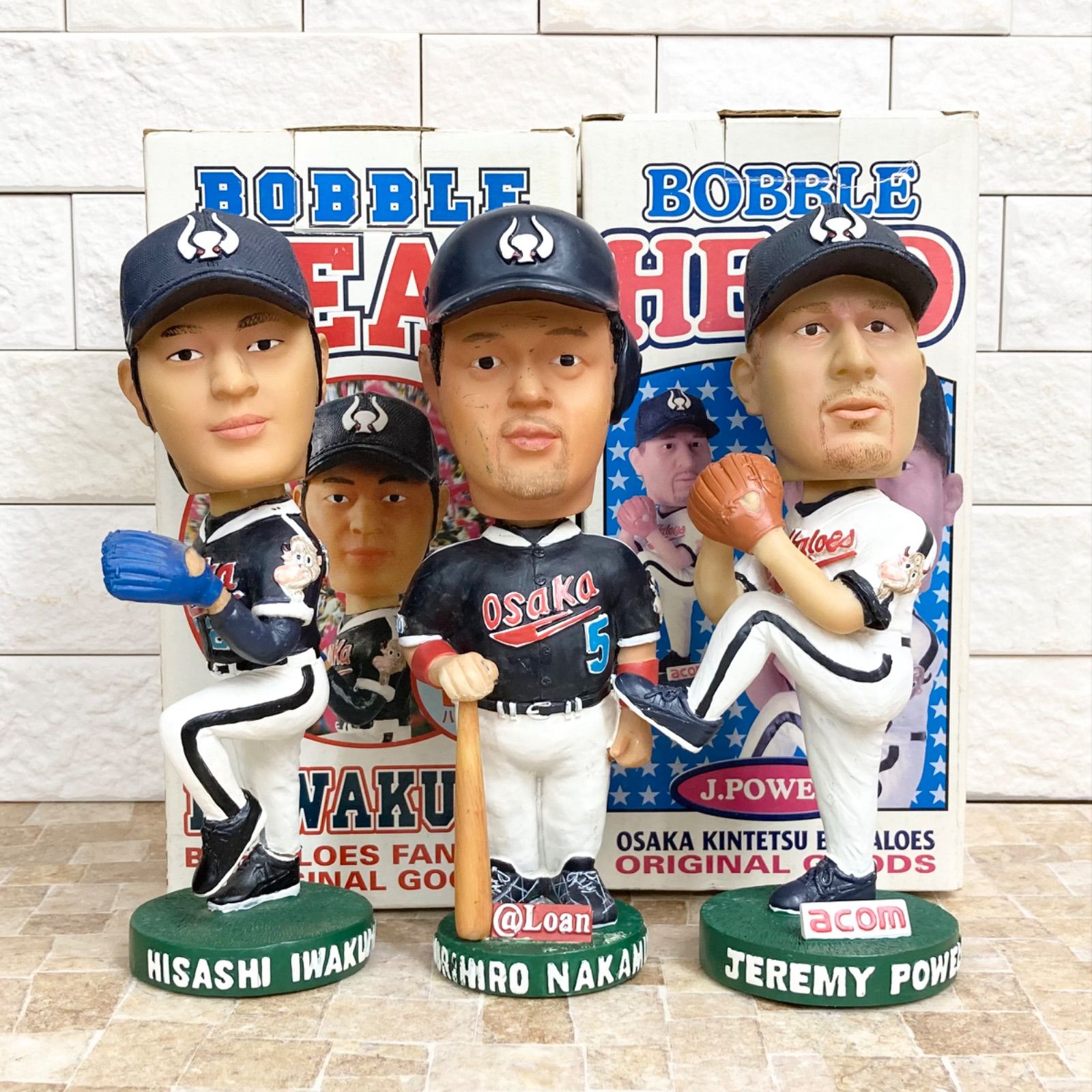 3体セット】ボブルヘッド 岩隈久志 中村紀洋 ジェルミー・パウエル