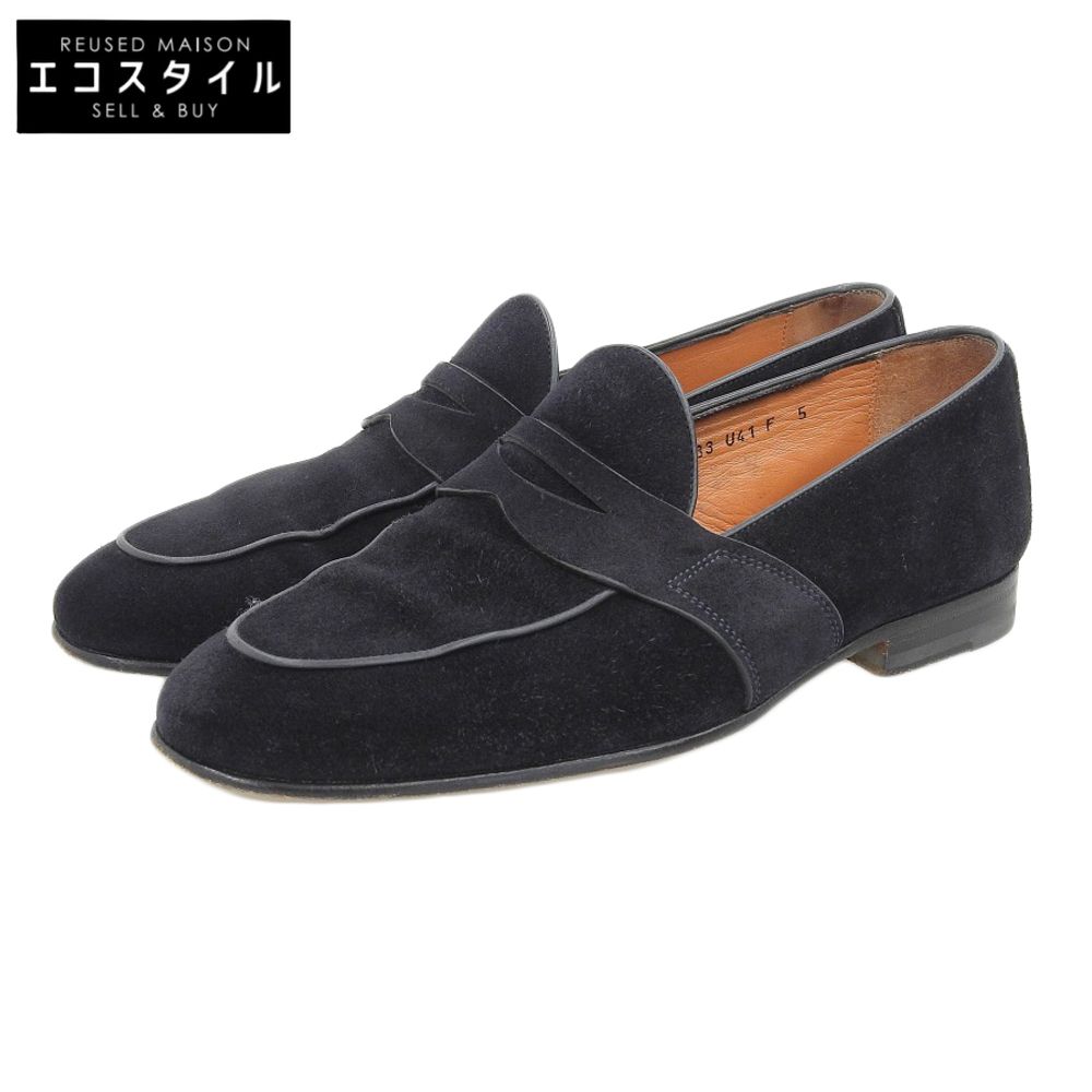 SANTONI サントーニ ペニーローファー シューズ メンズ スエード