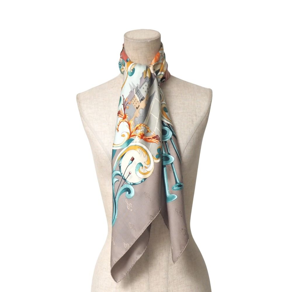 エルメス　スカーフカレ　ORGAUPHONE　パイプオルガンと機械仕掛けの楽器 エルメス HERMES/スカーフ カレ90 パイプオルガンと機械仕掛けの楽器