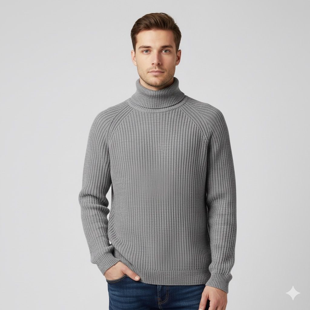 STONE  グレー タートルネックセーター グレー タートルネックニット セーター メンズ 【XXL】相当 ハイネック