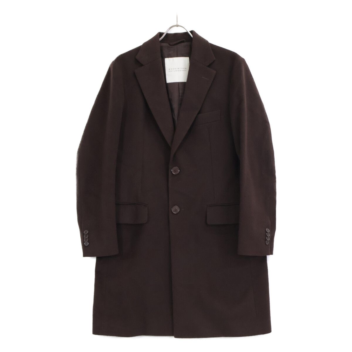 【極美品】カシミヤ混　マッキントッシュ　チェスターコート　千鳥　白　黒　38 極美品】カシミヤ混マッキントッシュチェスターコート千鳥白黒38