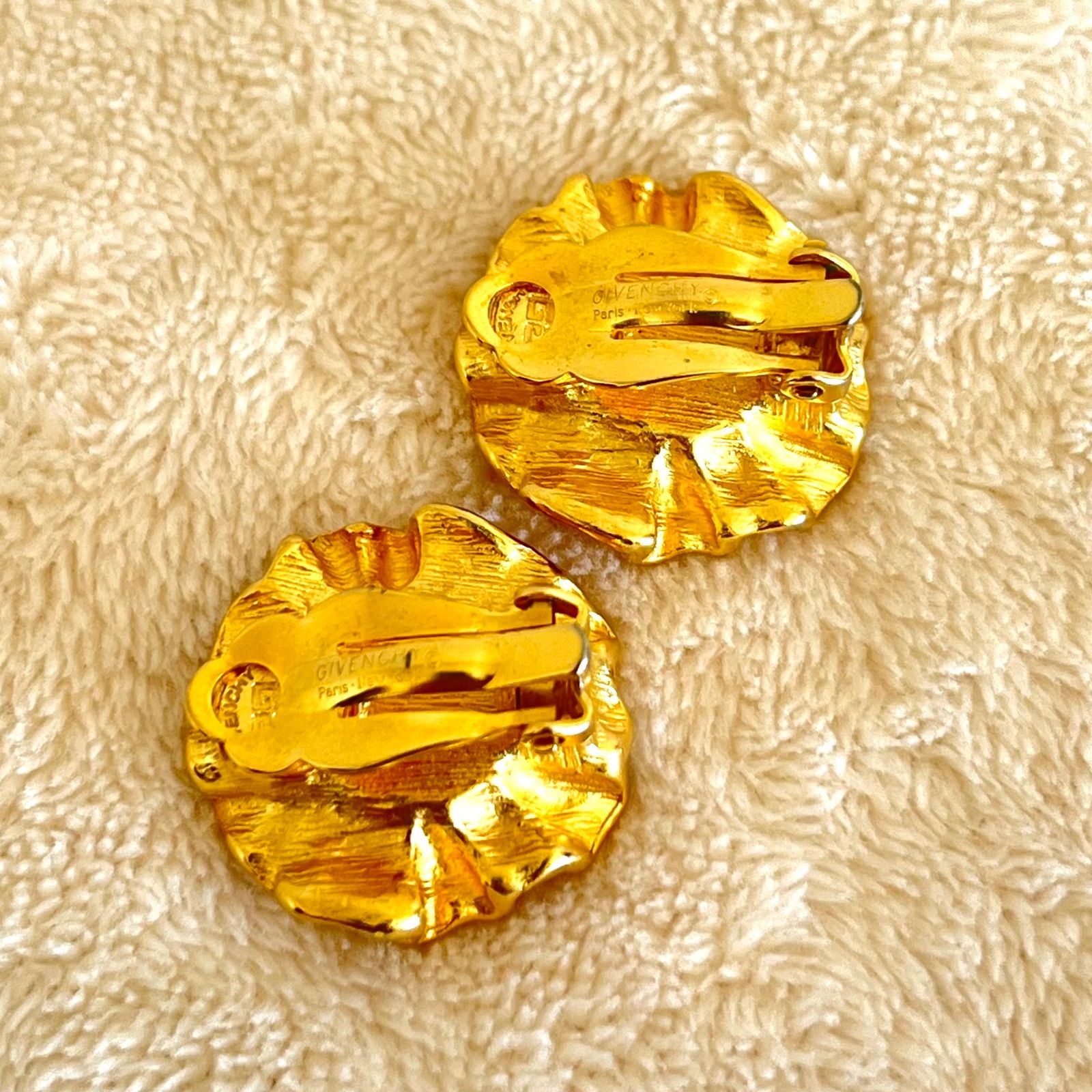 GIVENCHY ジバンシー ヴィンテージ イヤリング クリップ式 お花