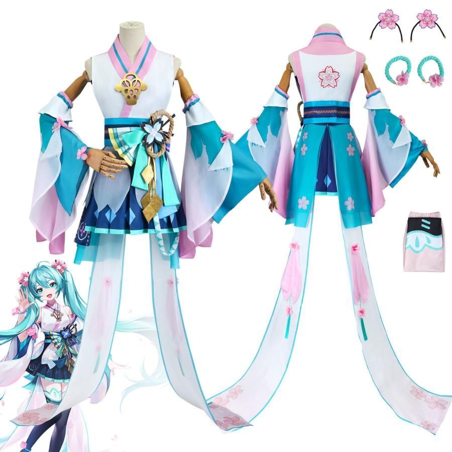 アニメ 初音ミク コスプレ服 陰陽師 コラボ 初音 覚醒前 角色扮演 全身セット meilu 51209