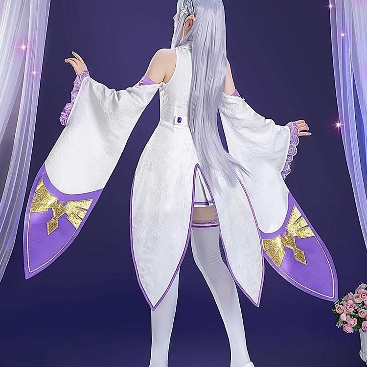 Re ゼロ エミリア 版 コスプレ衣装 フルセット meilu 51210