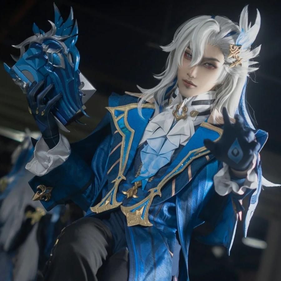 ゲーム 原神 那維 特 水の龍王 コスプレ 服装 フォンテーヌ 裁判官 全身セット アニメ 男女兼用 meilu 51209