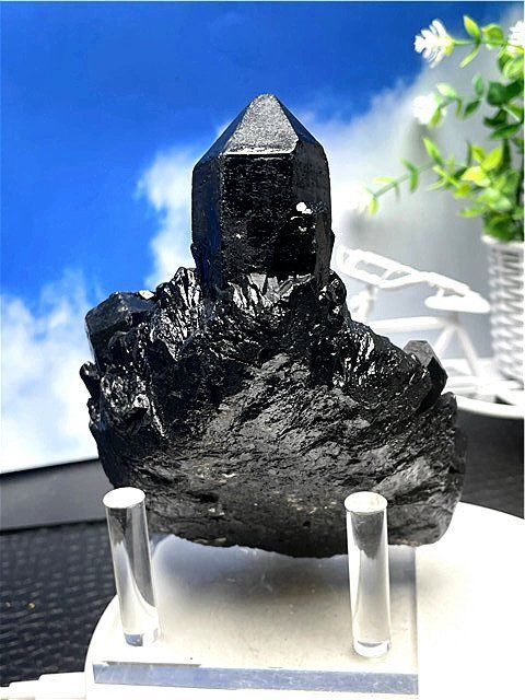 AAA級【魔除け】◇天然モリオン(黒水晶）クラスターB88C6/166C20A