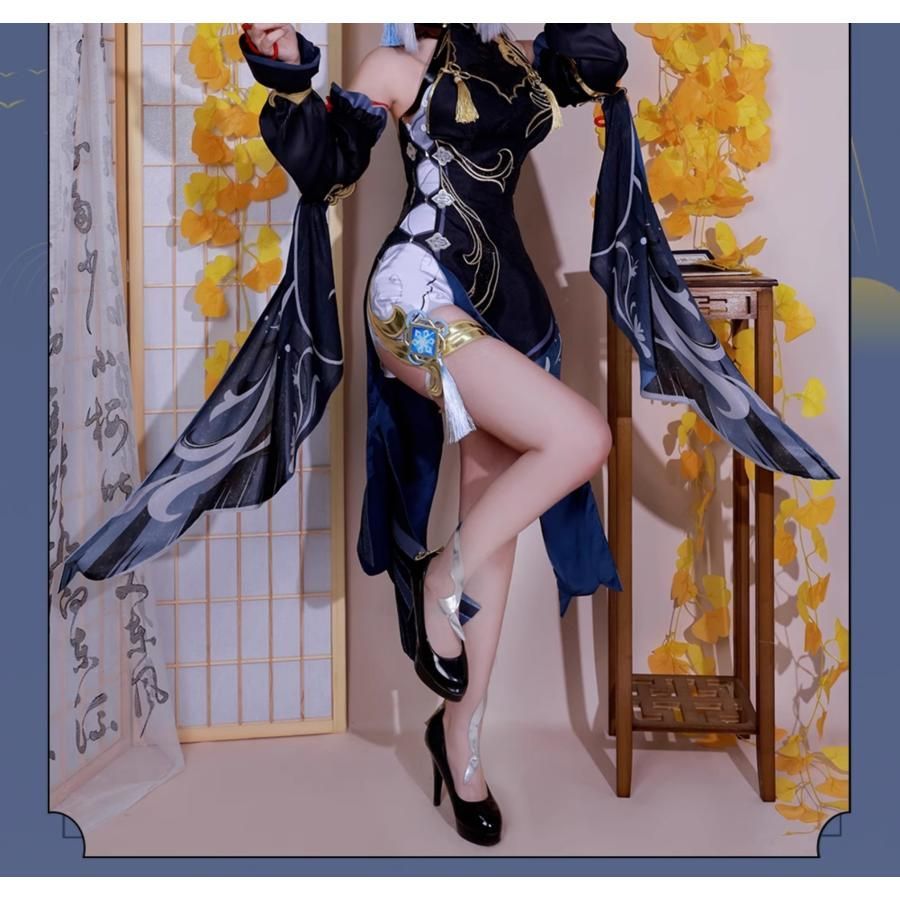 新発売 霧都アニメ 原神 申鶴 海燈節 冷花幽露 コスプレ衣装 文化祭