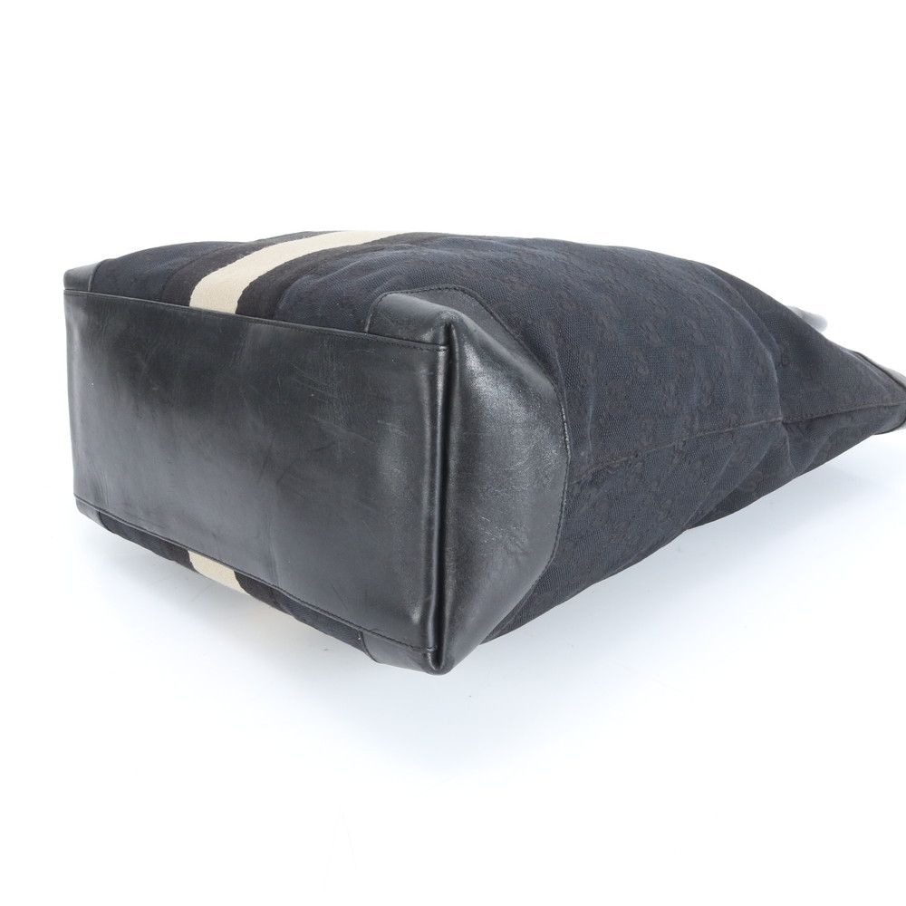 美品 グッチ GGキャンバス シェリー ライン 002-1093 レザー トート