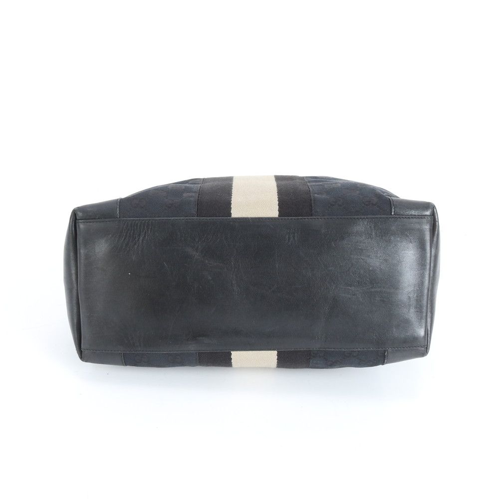 美品 グッチ GGキャンバス シェリー ライン 002-1093 レザー トート