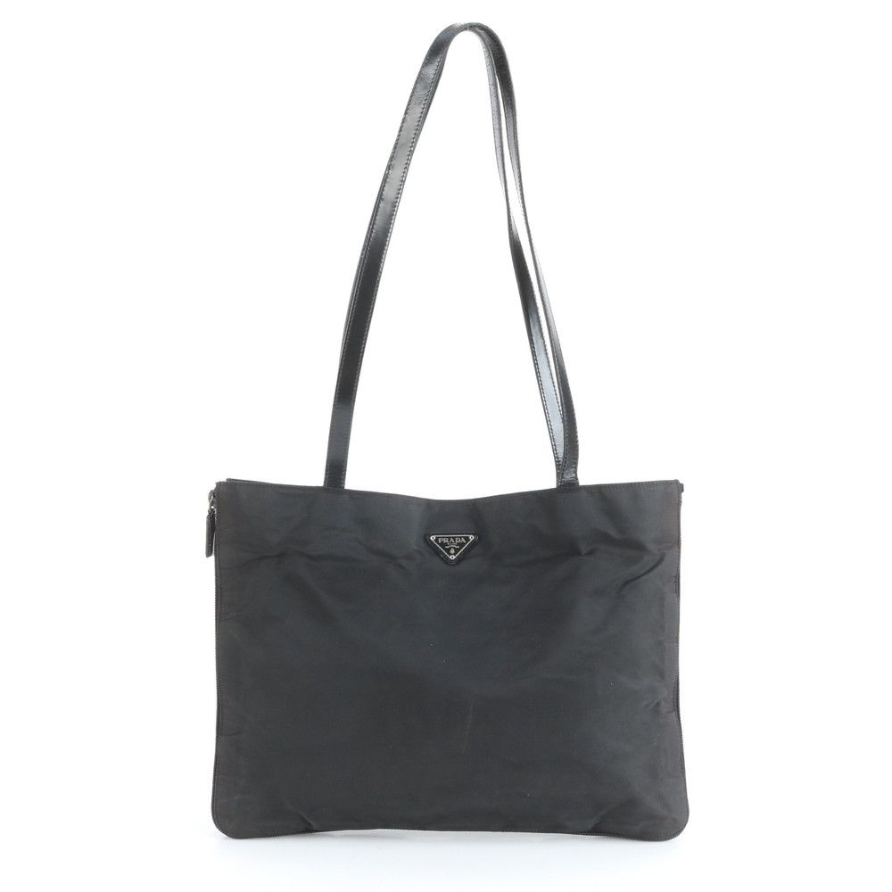 美品 プラダ テスート ナイロン 三角ロゴ レザー トート バッグ 肩掛け