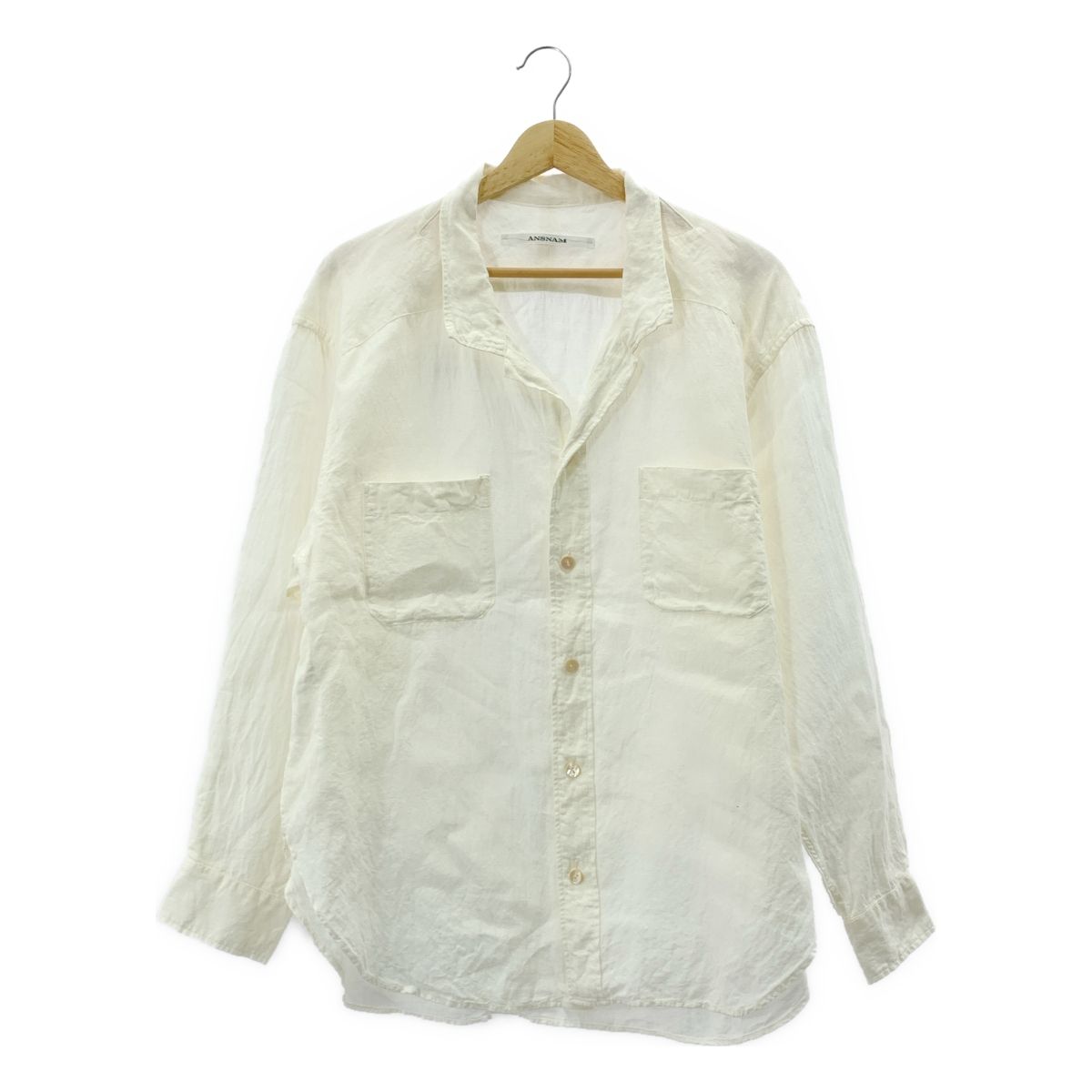 ANSNAM / アンスナム | リネン 牛飼いシャツ | 3 | ホワイト | メンズ
