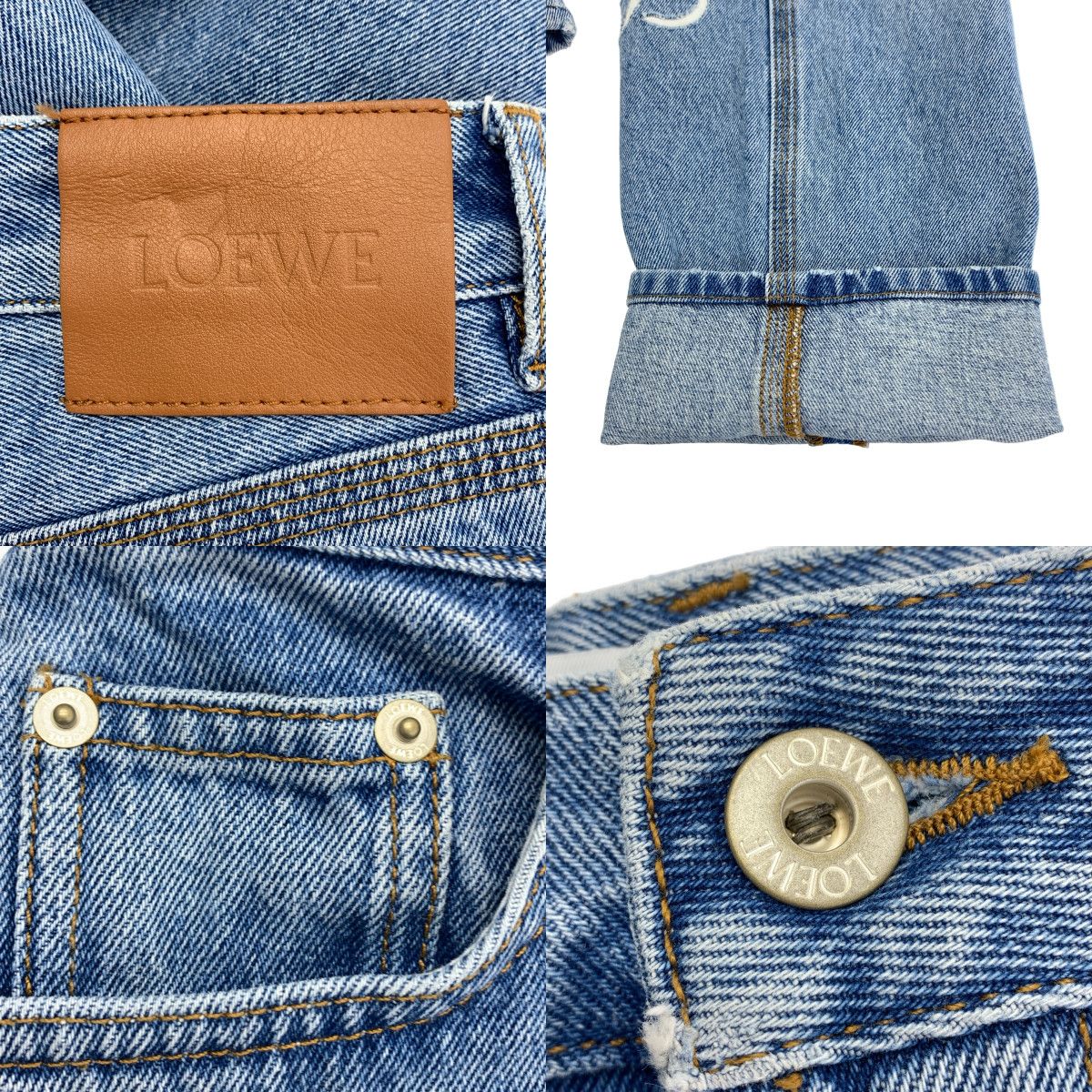 LOEWE / ロエベ | アナグラム ロゴレザーパッチ デニムパンツ | 32 