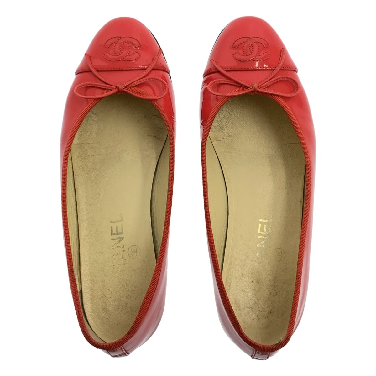シャネル CHANEL バレエシューズ フラットシューズ ココマーク37 CHANEL シャネル ココマーク リボンバレエシューズ フラットシューズ