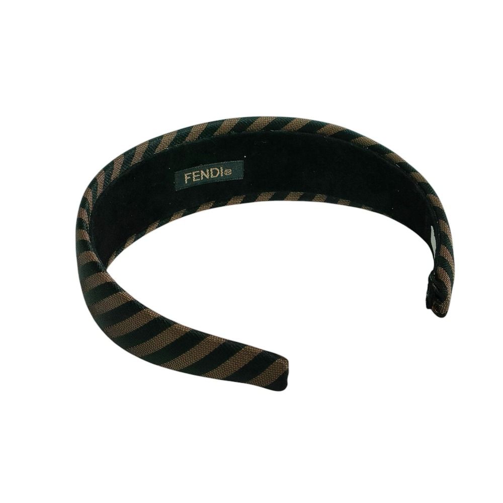 FENDI❤️ペカン柄カチューシャ 美品 FENDI フェンディ ペカン ストライプ柄 カチューシャ ヘア