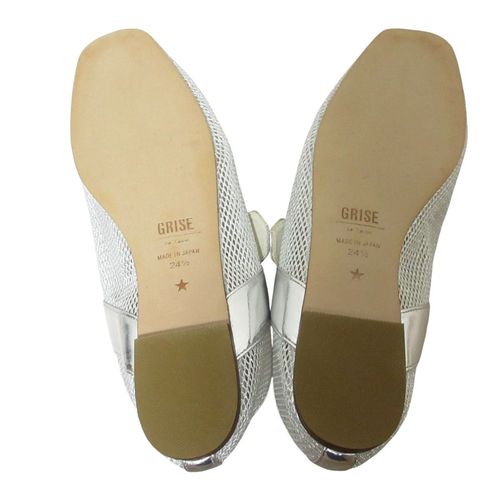 美品】ルタロングリーズ メリージェーン メタリックシルバー パンプス