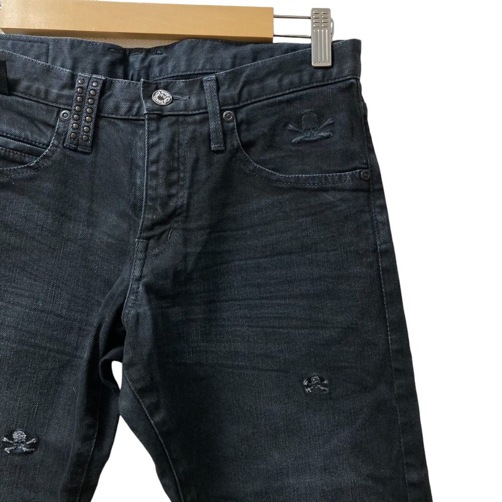 美品 Roen jeans ロエン ストレッチ スカル刺繍 スタッズ デニムパンツ