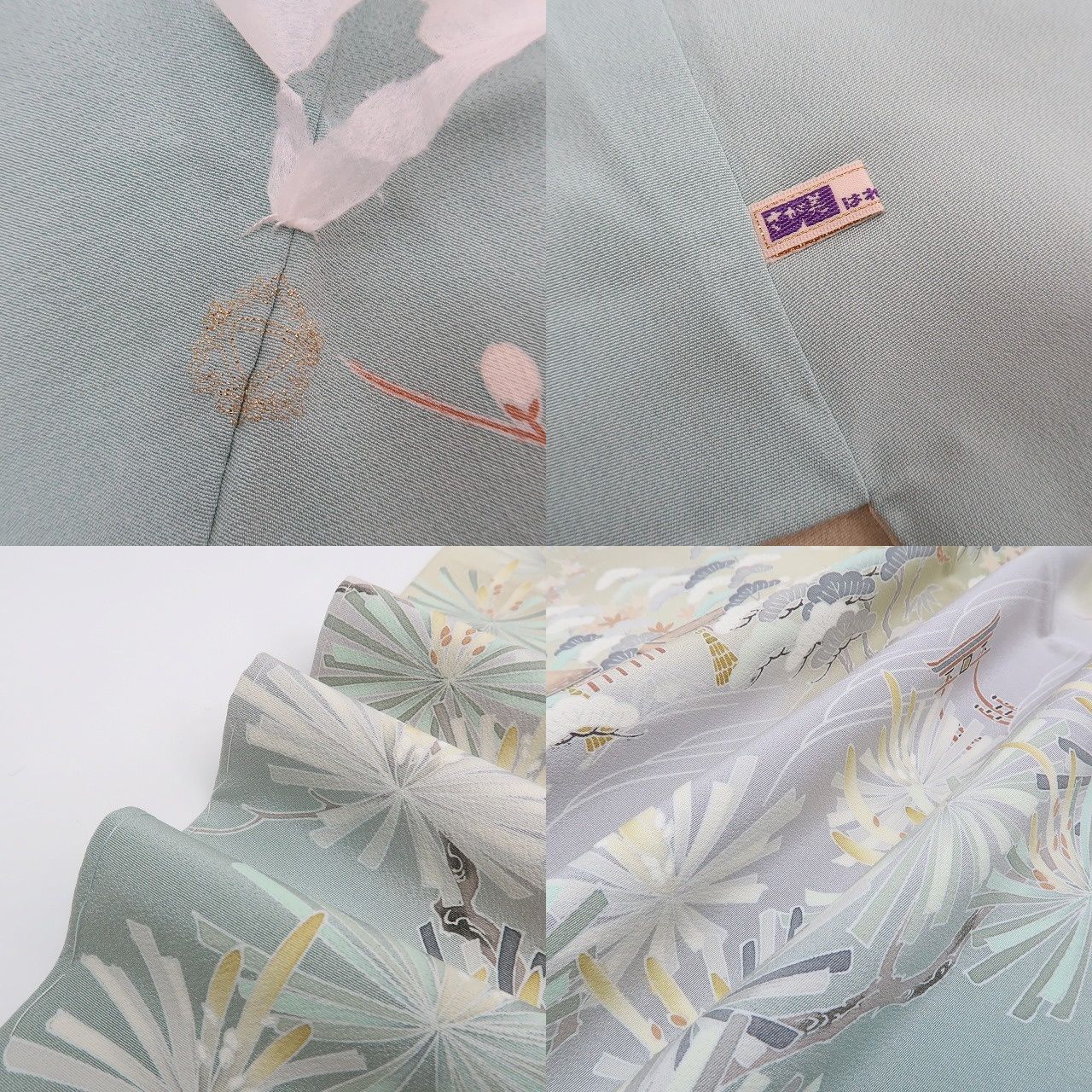 ✾まめ藤✾m2381＊美品未着用 正絹 仕付け糸付き 縫い一つ紋 さが美