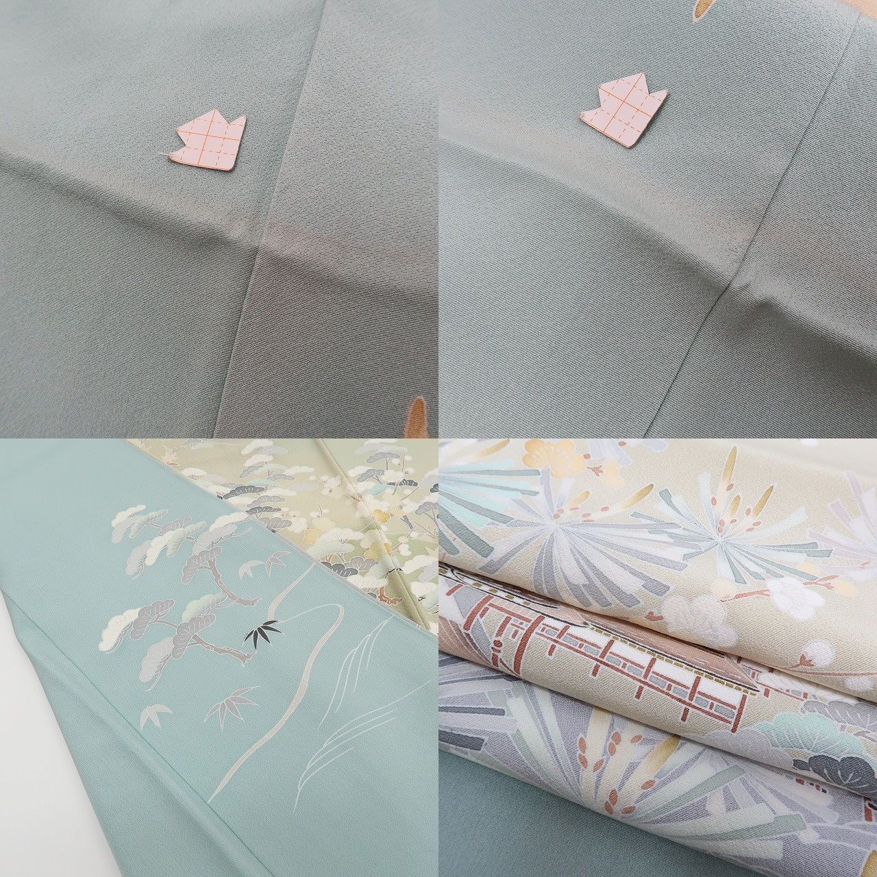 ✾まめ藤✾m2381＊美品未着用 正絹 仕付け糸付き 縫い一つ紋 さが美