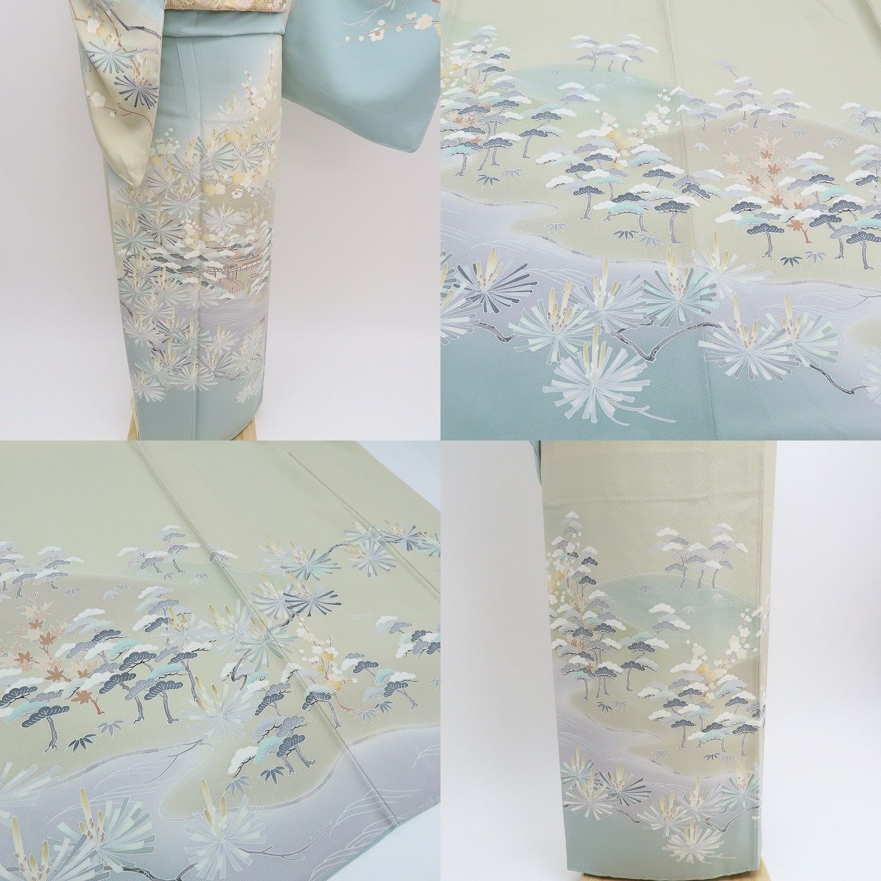 ✾まめ藤✾m2381＊美品未着用 正絹 仕付け糸付き 縫い一つ紋 さが美