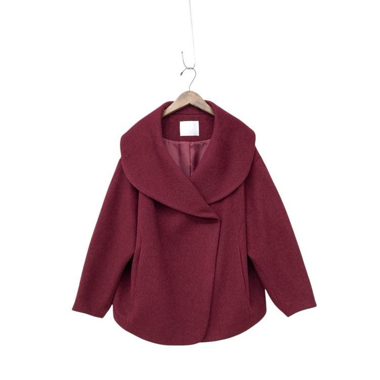 Mame Kurogouchi Wool Arupaka Shawl Collar Short Cort ショール