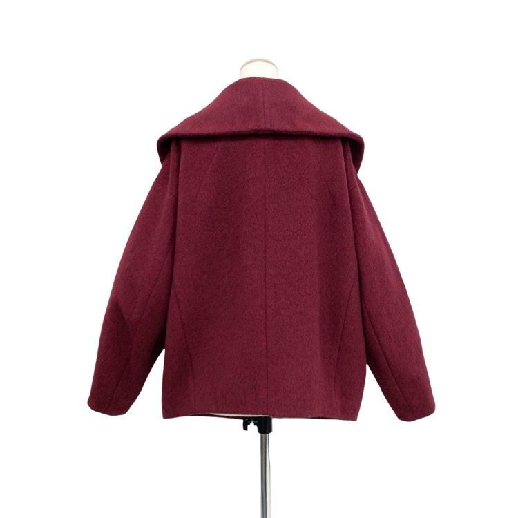 Mame Kurogouchi Wool Arupaka Shawl Collar Short Cort ショール