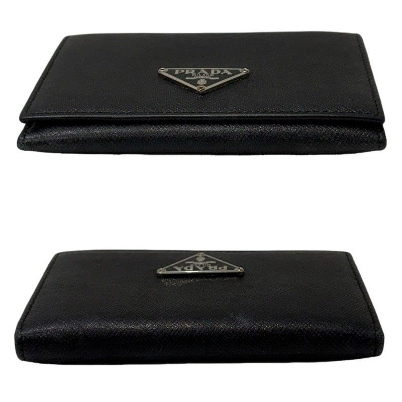 PRADA プラダ 三角ロゴ 名刺入れ M504A ブラック 本革 レザー カード