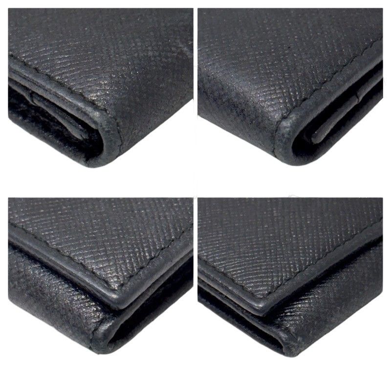 【極美品】プラダ ケース 三角ロゴ サフィアーノレザー 箱 カード付 黒 未使用】PRADA 三角ロゴ ブラック サフィアーノ レザー カードケース