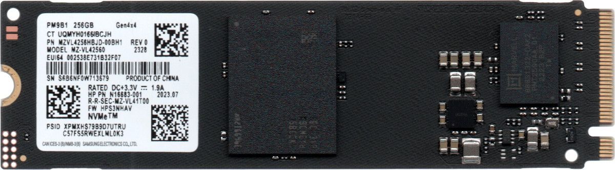 使用時間：3時間・電源投入：17回／Samsung OEM 256GB M.2 2280 NVMe