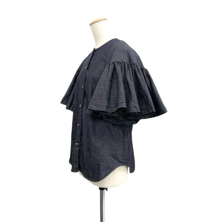 aLORS アロー Estelle jean エステルジーン デニム袖フリル ブラウス 